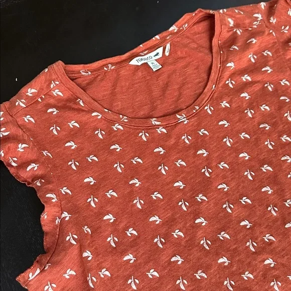 Toad & Co Rufflita Orange Leaf Print Shift Dress.

D - Picture 3 of 8